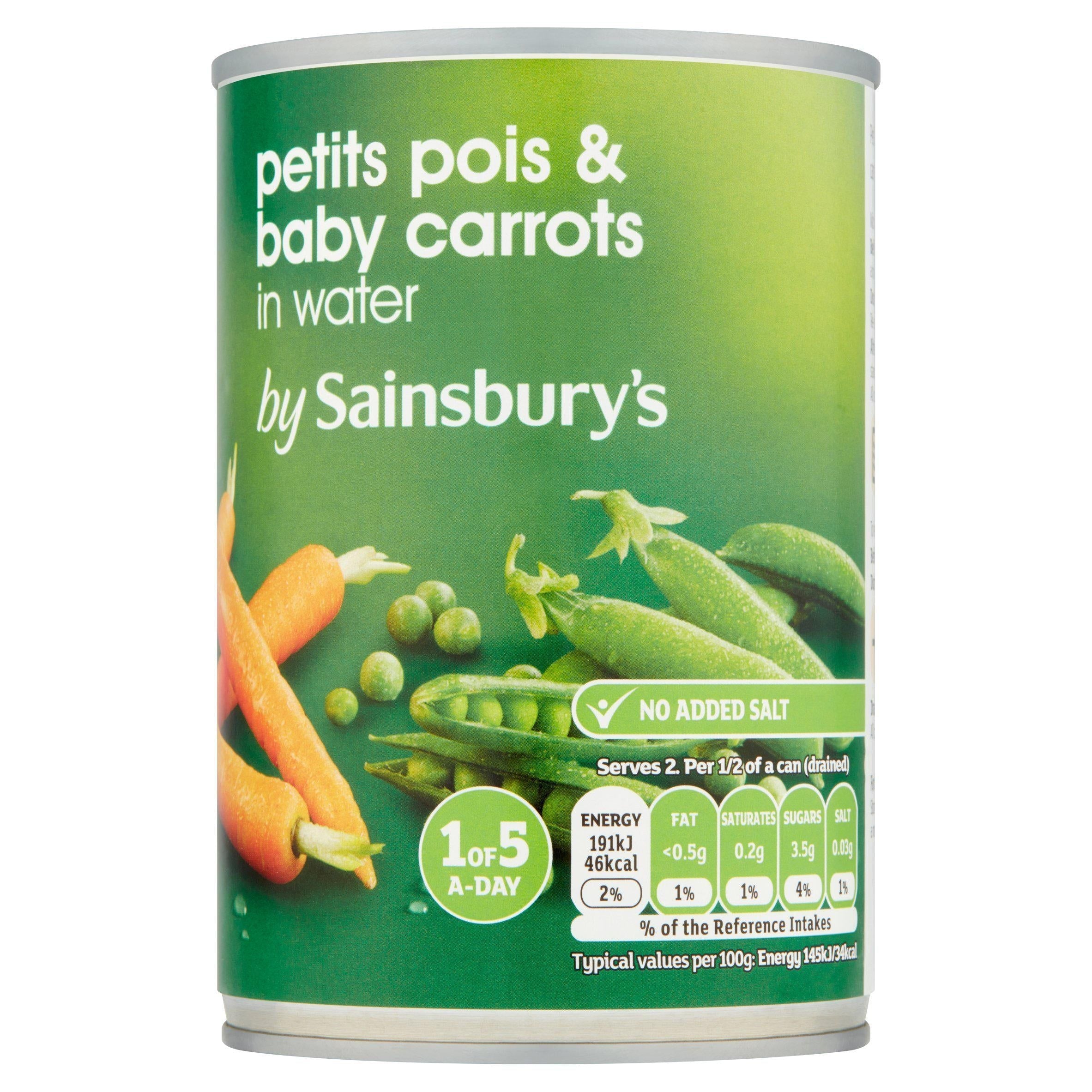 Sainsbury's Petit Pois &amp;amp; Baby Carrots 400g