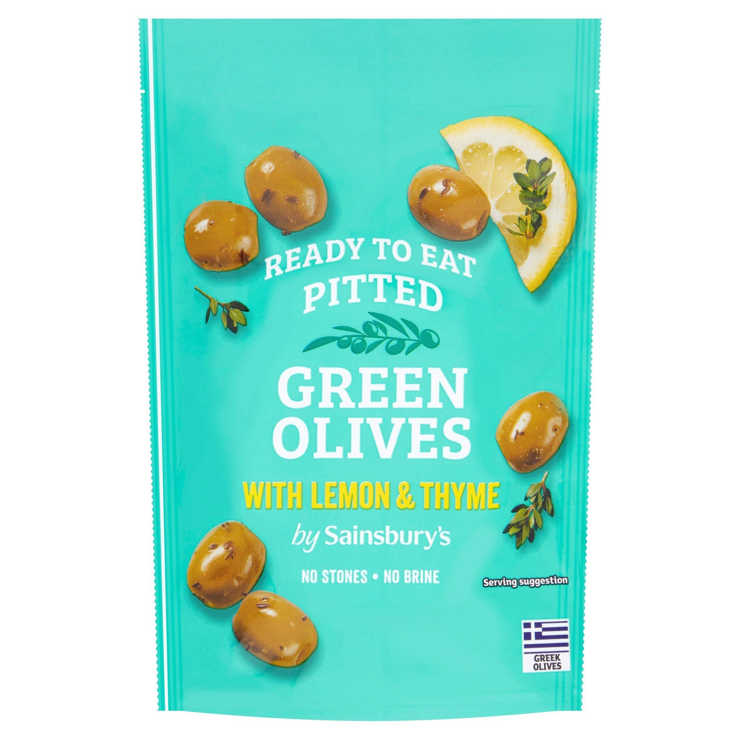 Sainsbury's Pitted Green Olives with Lemon &amp;amp; Thyme 70g