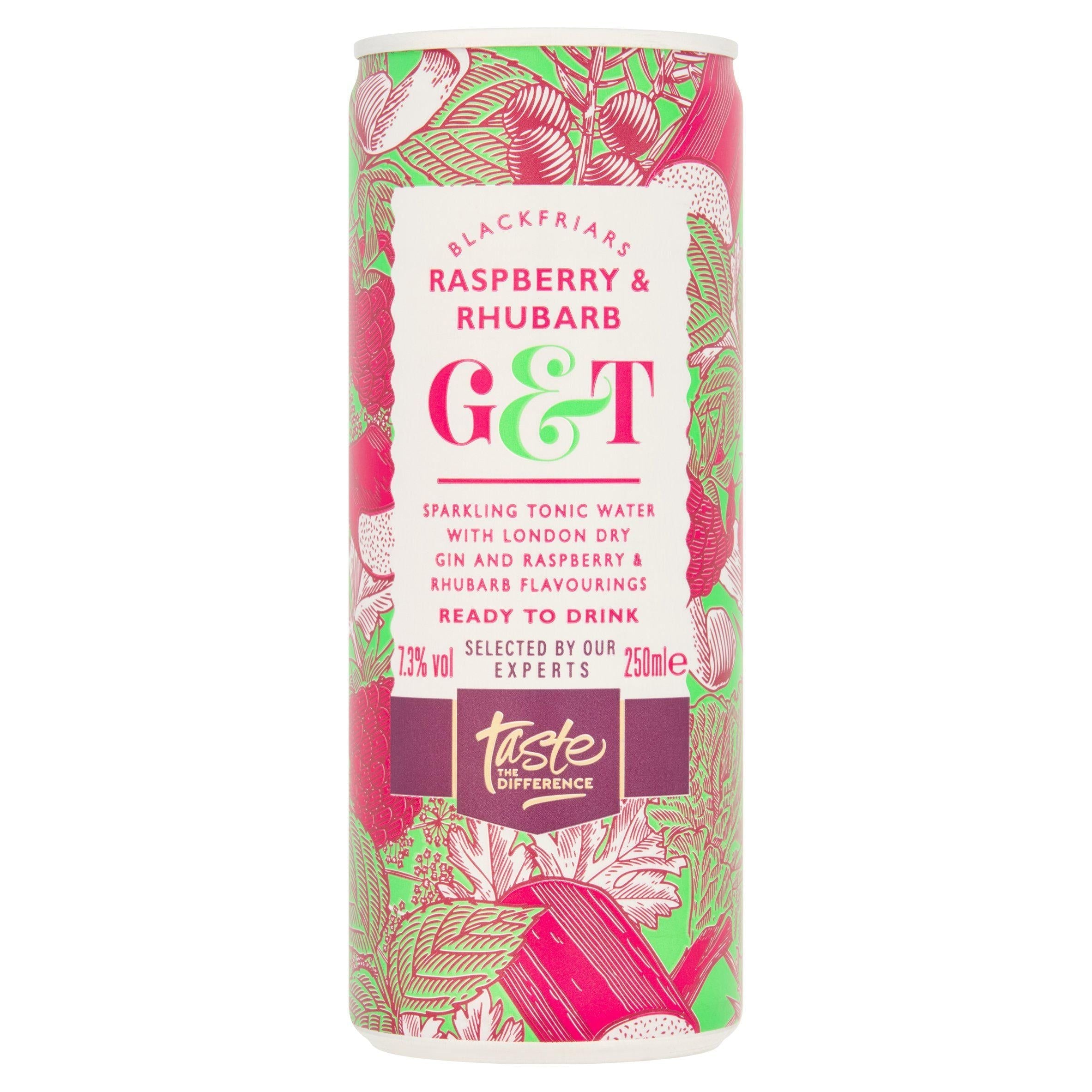 Sainsbury's Raspberry &amp;amp; Rhubarb Gin &amp;amp; Tonic 250, Taste the Difference