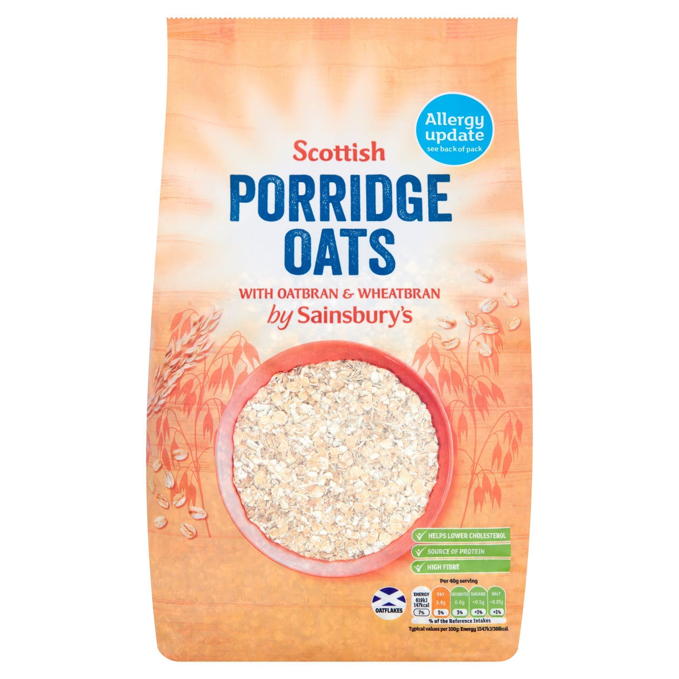 Sainsbury's Scottish Porridge Oats With Wheatbran &amp;amp; Oatbran 1kg