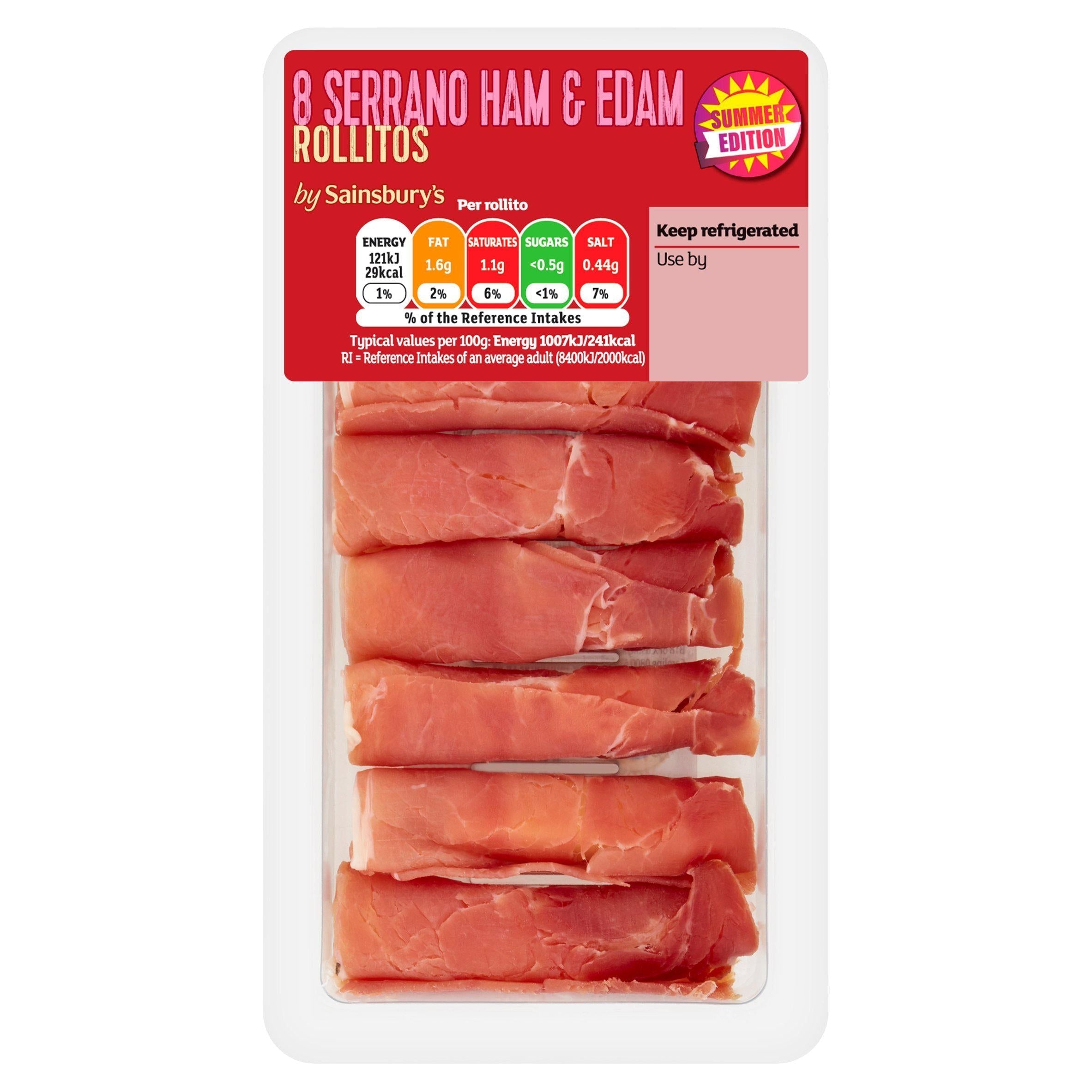 Sainsbury's Serrano Ham &amp;amp; Edam Rollitos, Summer Edition x8 96g