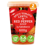 Sainsbury's Spicy Tomato, Lentil &amp;amp; Red Pepper Soup 600g (Serves 2)