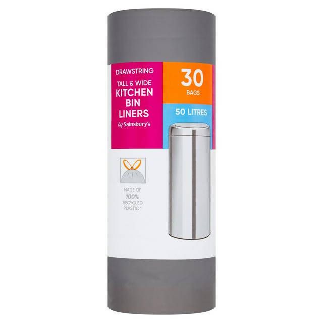 Sainsbury's Tall &amp;amp; Wide Kitchen Bags x30 50L