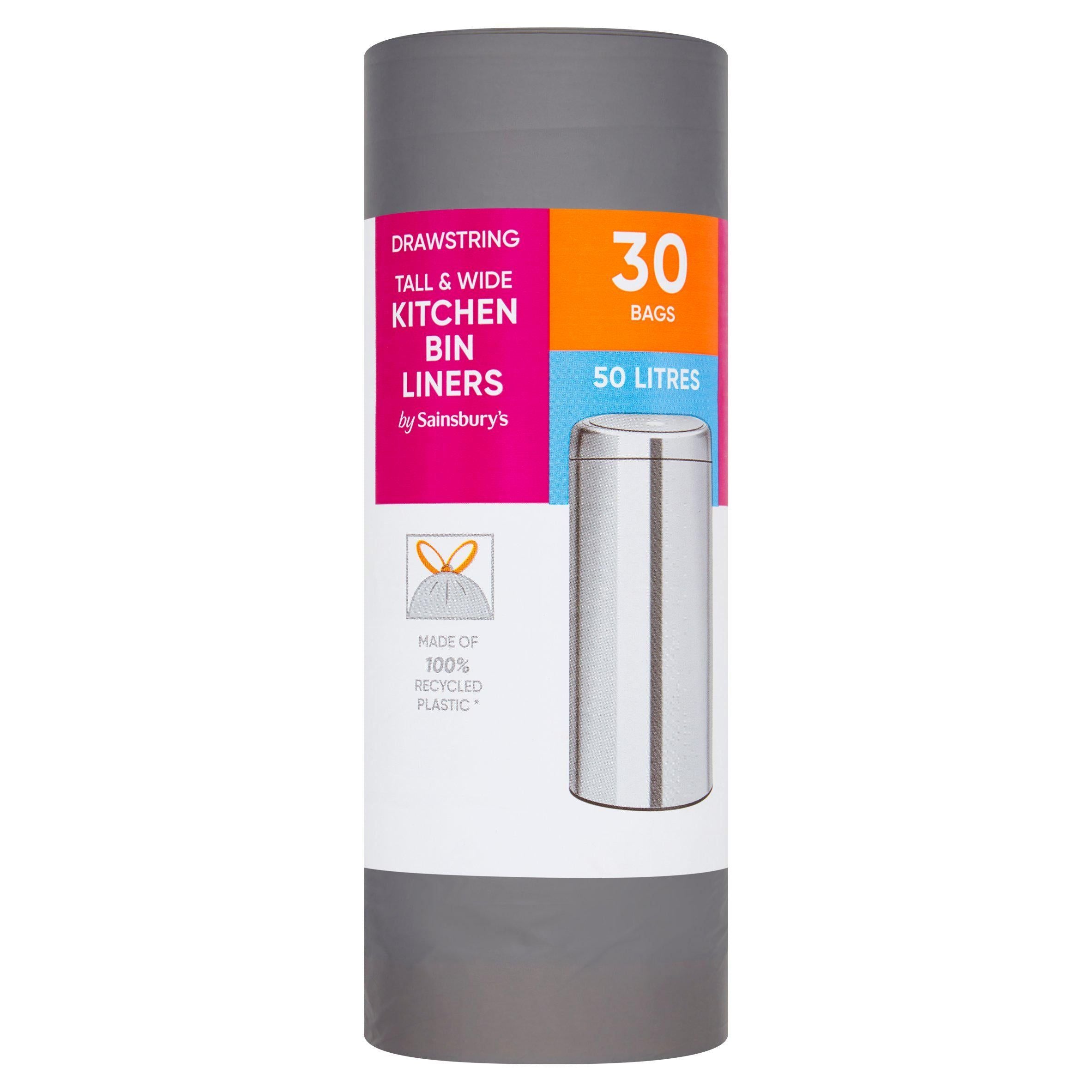 Sainsbury's Tall &amp;amp; Wide Kitchen Bags x30 50L