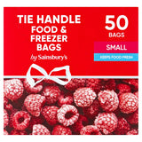 Sainsbury's Tie Handle Food &amp;amp; Freezer Bags Small x50