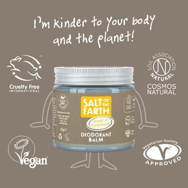 Salt of the Earth Amber &amp;amp; Sandalwood Natural Deodorant Balm   60g