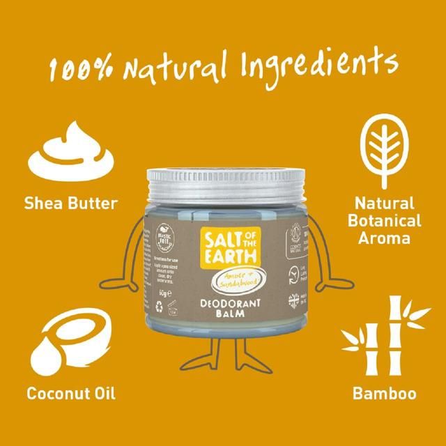 Salt of the Earth Amber &amp;amp; Sandalwood Natural Deodorant Balm   60g