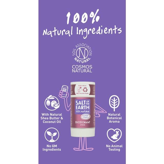 Salt of the Earth Lavender &amp;amp; Vanilla Natural Deodorant Stick   84g