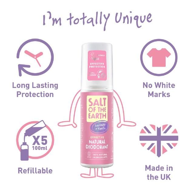 Salt of the Earth Natural Spray Deodorant Lavender &amp;amp; Vanilla   100ml