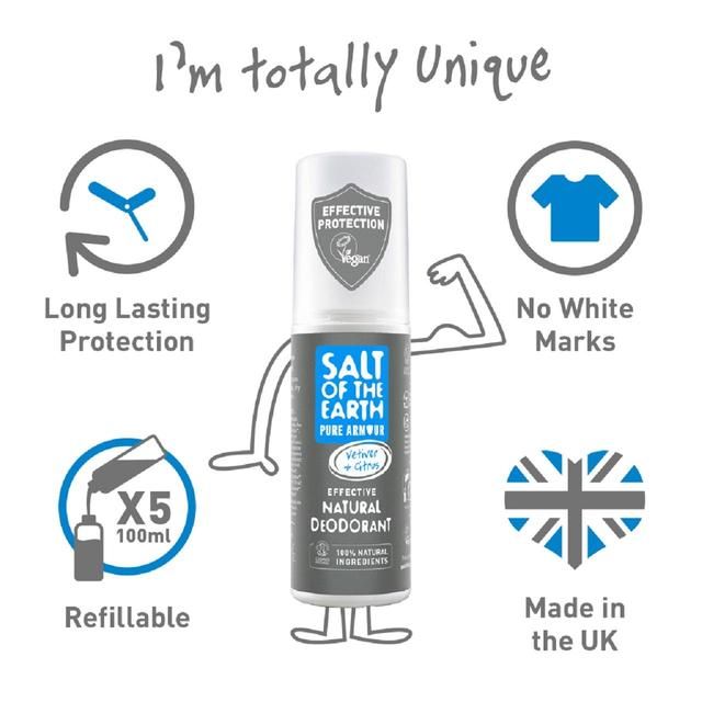 Salt of the Earth Pure Armour Explorer Natural Deodorant Spray   100ml