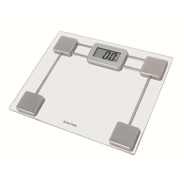 Salter Toughened Glass Compact Electronic Bathroom Scale - Silver