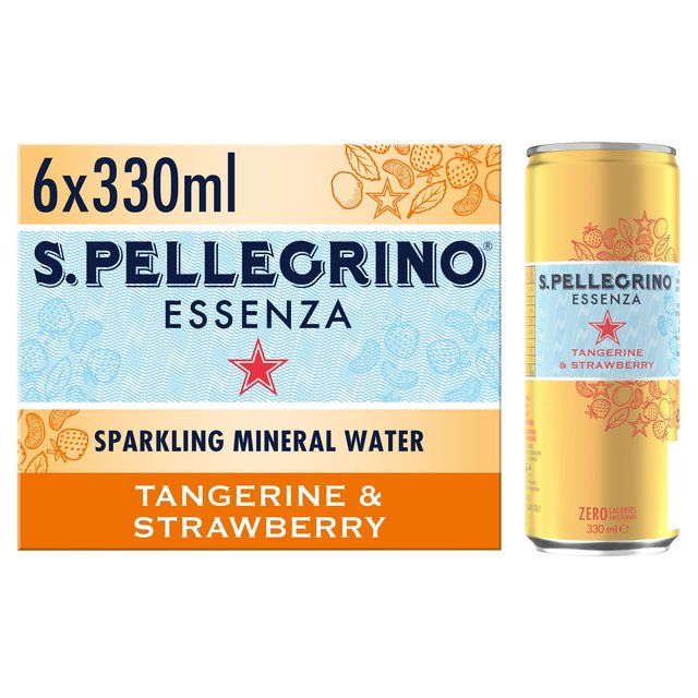 San Pellegrino Essenza Sparkling Water Tangerine &amp;amp; Strawberry   6 x 330ml