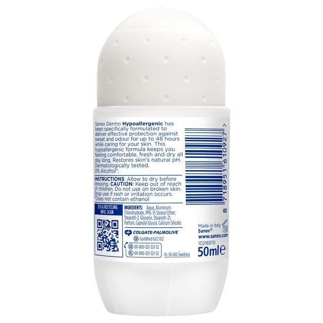 Sanex Dermo Hypoallergenic Roll On Deodorant   50ml