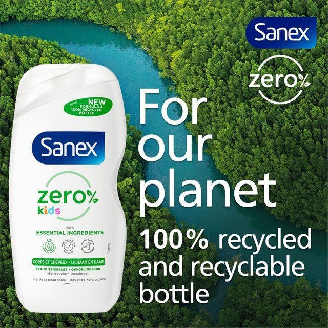 Sanex Zero% Kids Sensitive Bubble Bath and Body Wash Shower Gel   450ml
