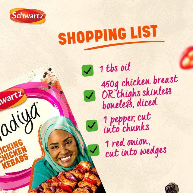 Schwartz x Nadiya Kicking Chicken Kebabs Recipe Mix   25g
