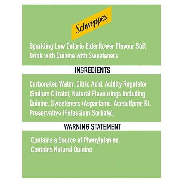 Schweppes Slimline Elderflower Tonic Water   1L