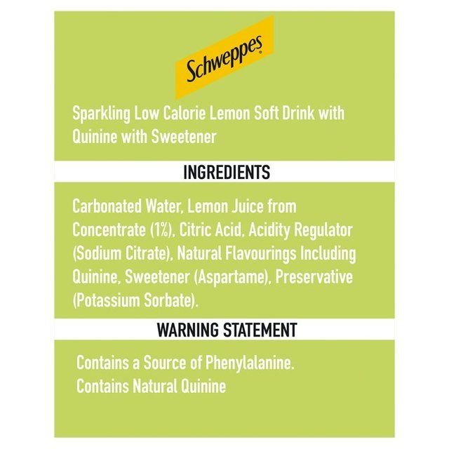 Schweppes Slimline Tonic with Zest of Lemon    1L