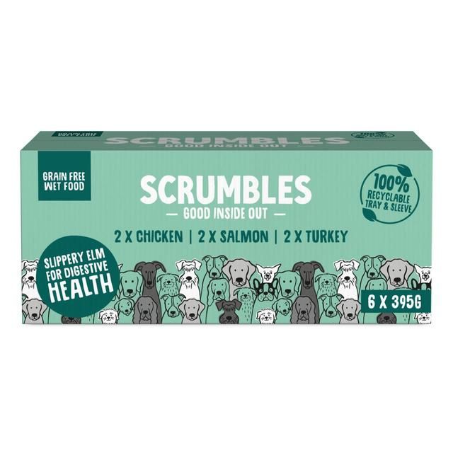 Scrumbles Grain Free Wet Dog Food Pate Multipack   6 x 395g