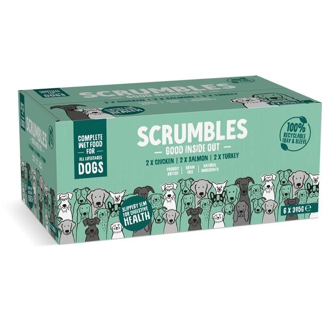 Scrumbles Grain Free Wet Dog Food Pate Multipack   6 x 395g