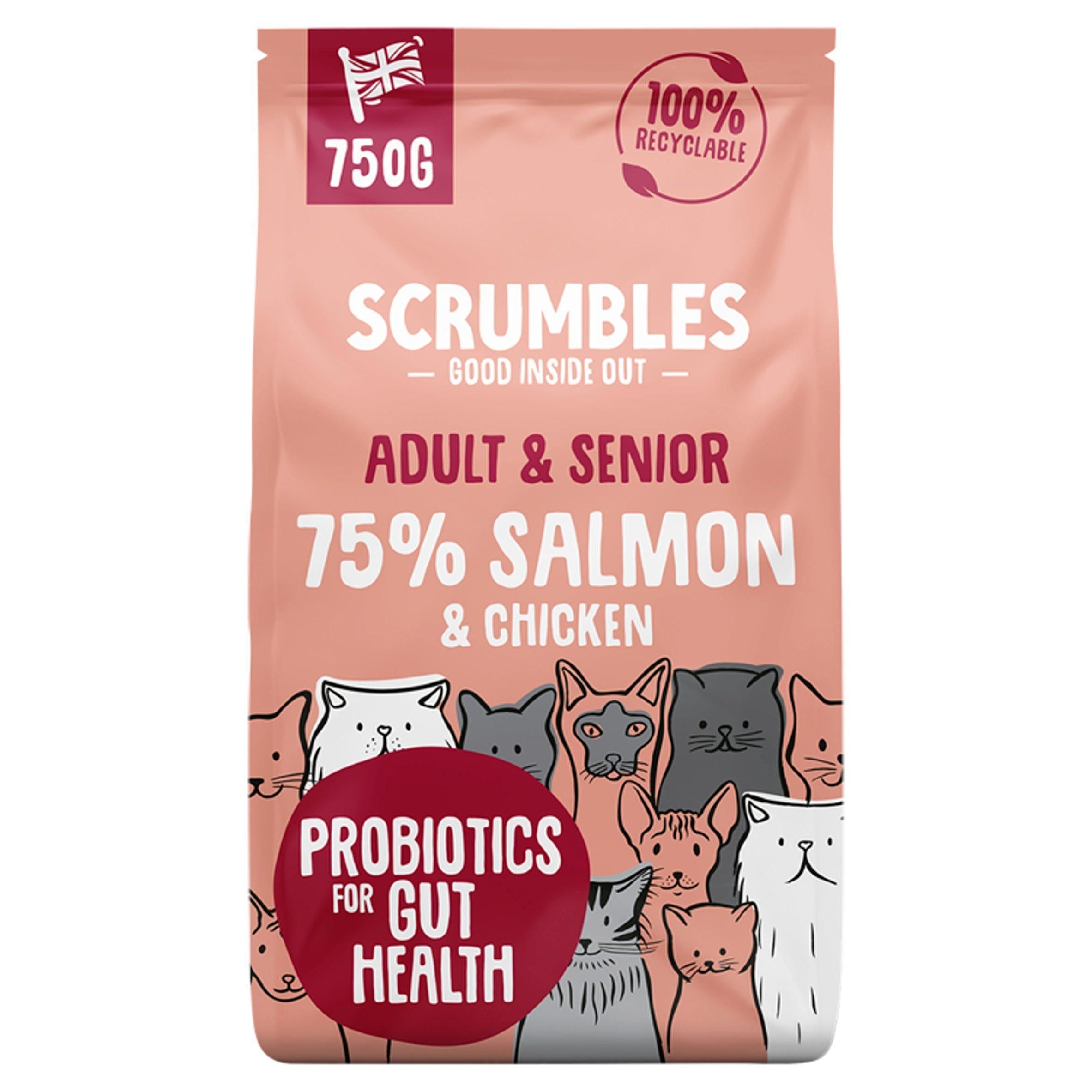 Scrumbles Salmon Adult &amp;amp; Senior Dry Cat Food 750g
