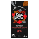 Seed &amp;amp; Bean Organic Dark Chocolate Bar 58% Espresso   85g