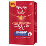 Seven Seas Cod Liver Oil High Strength Gelatine Free Omega-3 60 Caps
