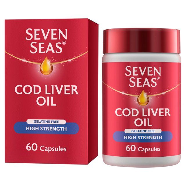 Seven Seas Cod Liver Oil High Strength Gelatine Free Omega-3 Caps   60 per pack
