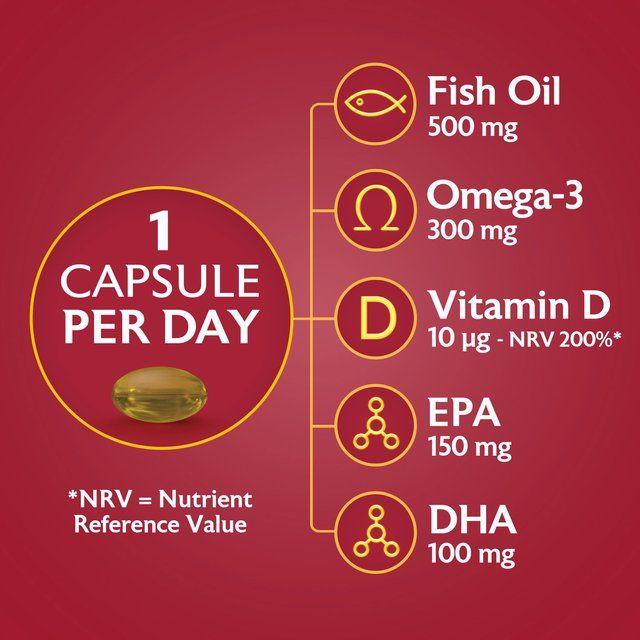 Seven Seas Omega-3 Fish Oil with Vitamin D 30 Capsules   30 per pack