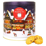Silver Crane Musical Rotating Shop Front Tin With Chocolate Chip Cookies 300g