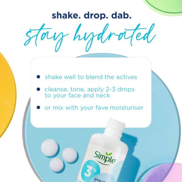 Simple 3% Hyaluronic Acid + B5* Serum Booster Serum 30ml