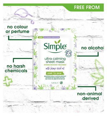 Simple Kind to Skin Biodegradable Sheet Mask Ultra Calming 1 pc