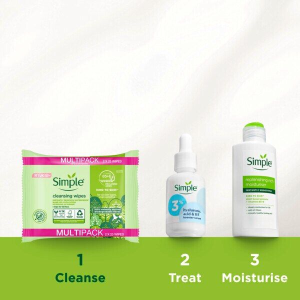 Simple Kind To Skin Cleansing Wipes Biodegradable 50 Pc