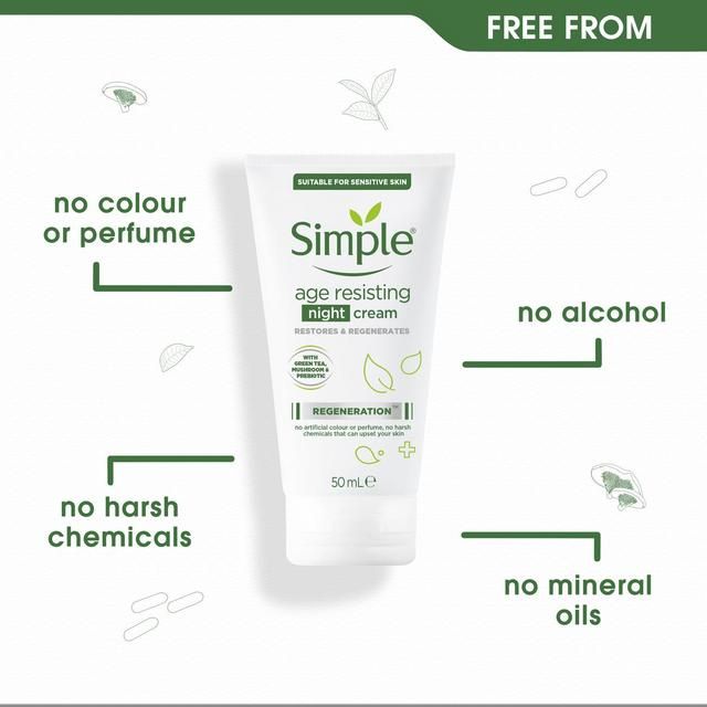 Simple Kind To Skin Regeneration Age Resisting Night Cream   50ml