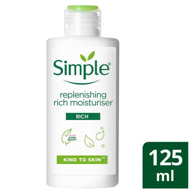 Simple Kind To Skin Replenishing Rich Face Moisturiser for Dry Skin 125ml