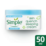 Simple Moisturiser Water Boost Skin Quench Sleeping Cream Jar 50ml
