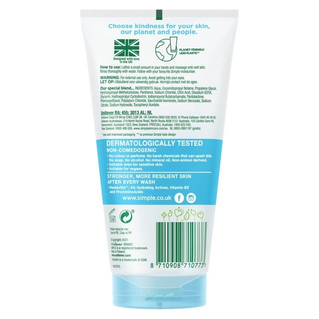 Simple Water Boost Micellar Gel Wash Sensitive Skin   150ml