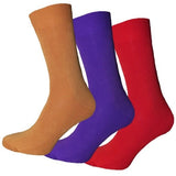 Simply s Mens Bamboo Socks (Pack Of 3) (UK 6-11) Mustard/Purple/Red / 0.02EA