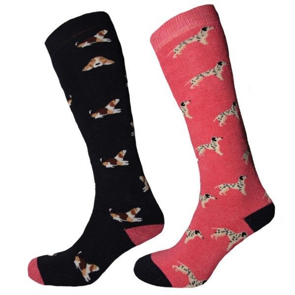 Simply s Womens Welly Socks (Pack Of 2) (UK 4-7) Navy/Pink / 0.02EA