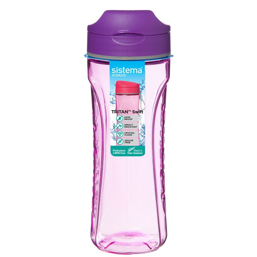 Sistema Hydrate 600ml Tritan Swift Bottle (Colours Vary)