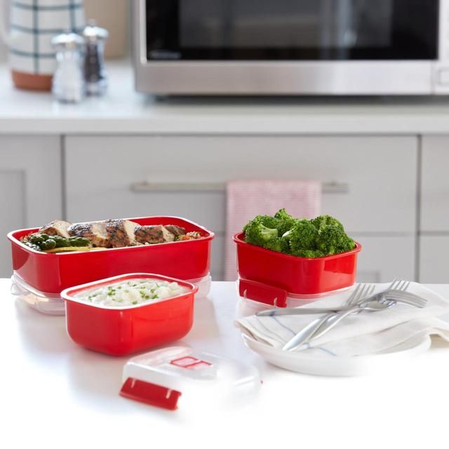 Sistema Microwave Heat &amp;amp; Eat Container Set 3 Pack   3 per pack