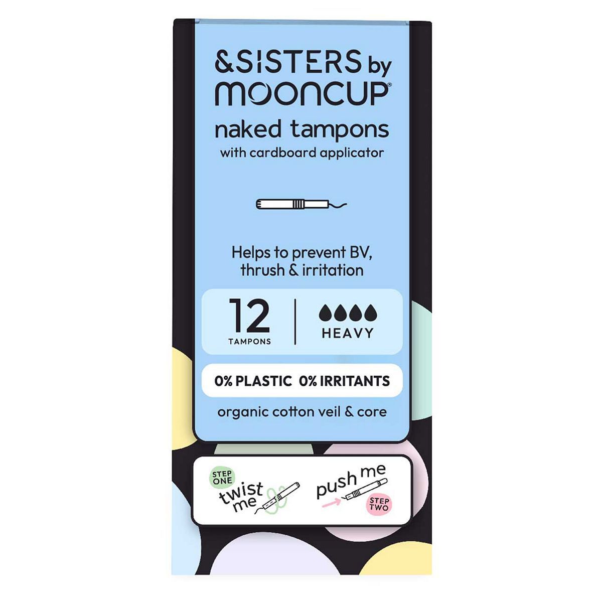 &amp;SISTERS by Mooncup Heavy Eco-applicator Tampons | Bleach Free, Plastic Free