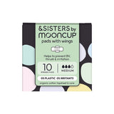 &SISTERS by Mooncup Organic Cotton Period Pads with Wings - Medium 10 Pack - McGrocer
