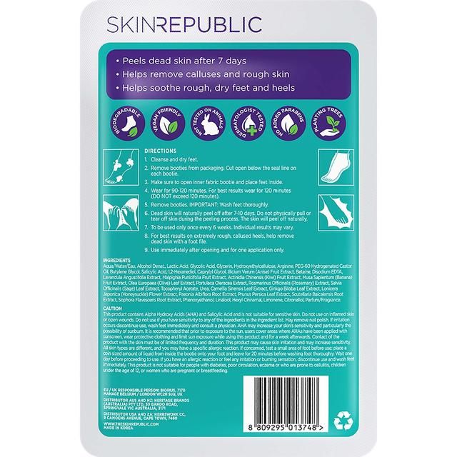 Skin Republic Biodegradable Foot Peel   1pair