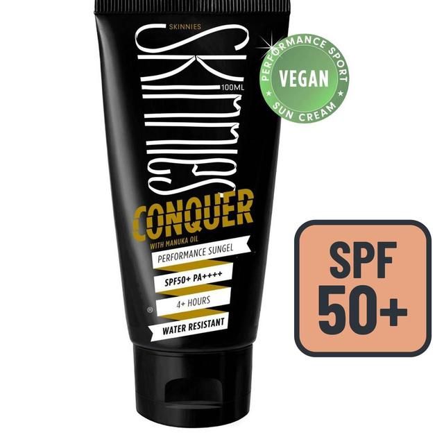 Skinnies SPF 50+ Sunscreen Sungel Conquer Vegan   100ml