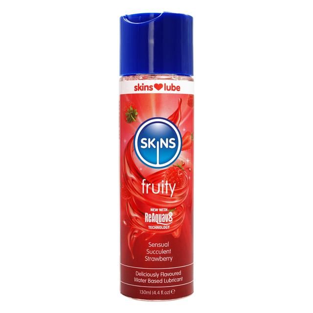 Skins Strawberry Flavoured Water Based Lubricant   130ml