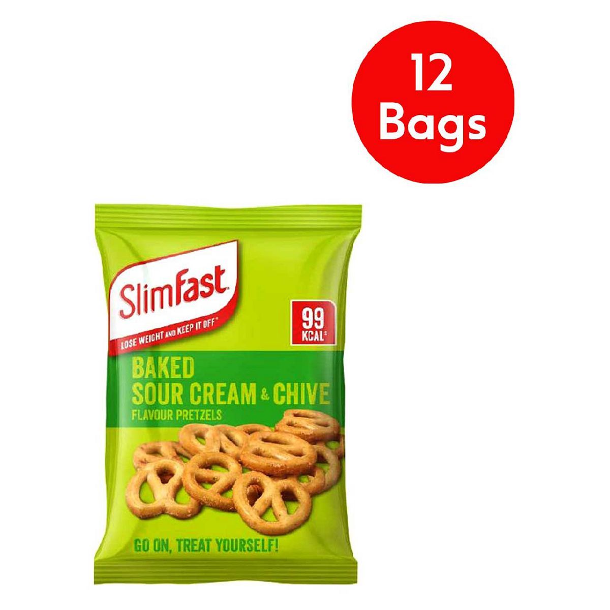 SlimFast Baked Sour Cream &amp;amp; Chive Flavour Pretzels bundle - 12 pack