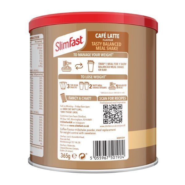 SlimFast Cafe Latte Flavour Powder 365g