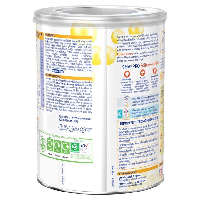 SMA Pro 2 Follow-on Milk Powder 6 mths+   800g