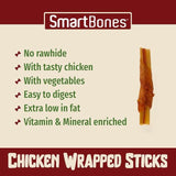 SmartBones 5 Chicken Wrapped Rawhide Free Sticks Dog Treats   5 per pack
