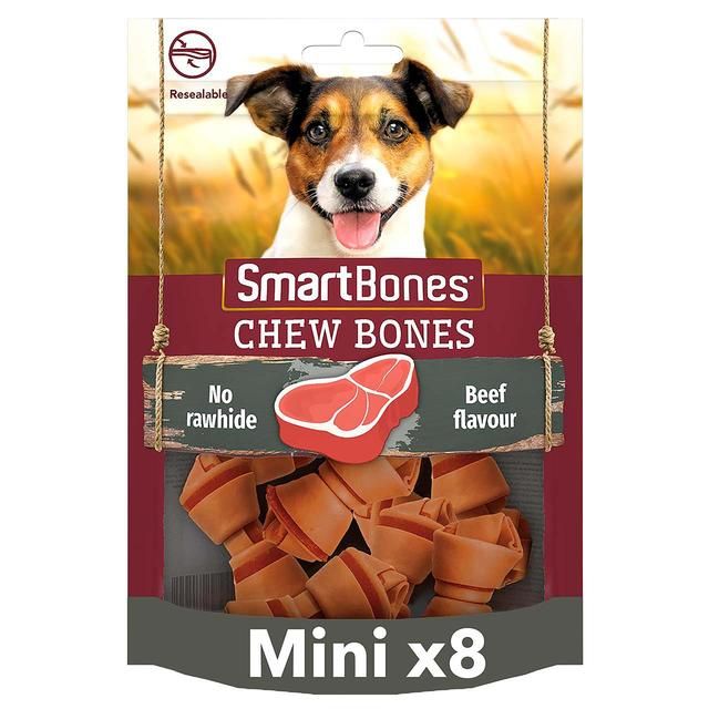 SmartBones 8 Mini Beef Rawhide Free Bones Dog Treats   128g